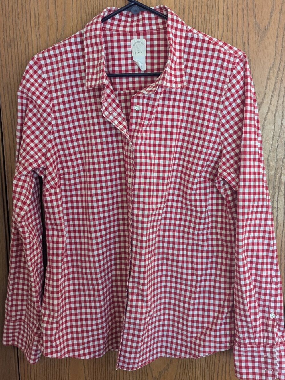 J. Crew "Perfect Shirt" Long Sleeve Button Down Gingham Style Checkered Red-14